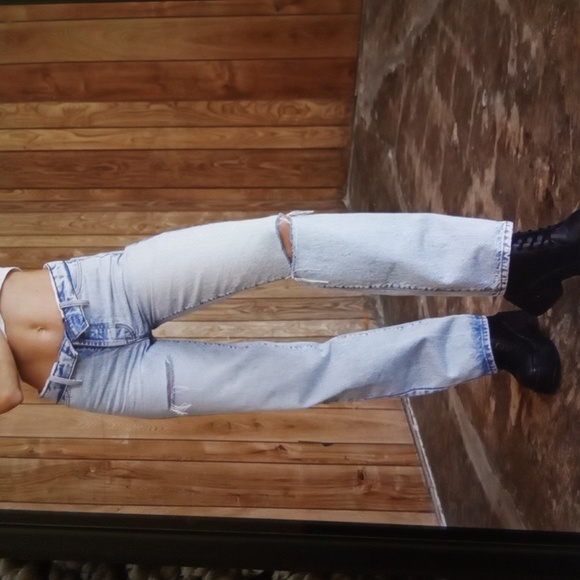 REVICE Denim Folded Over Blue Jeans Streatwear Sexy Womens Size 23 - Picture 1 of 14